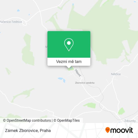 Zámek Zborovice mapa