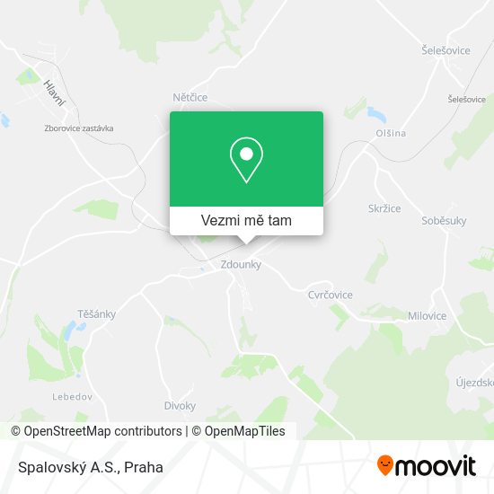 Spalovský A.S. mapa