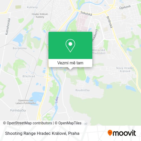 Shooting Range Hradec Králové mapa