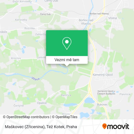 Maškovec (Zřícenina), Též Kotek mapa