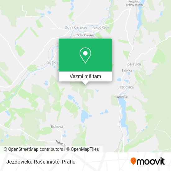Jezdovické Rašeliniště mapa