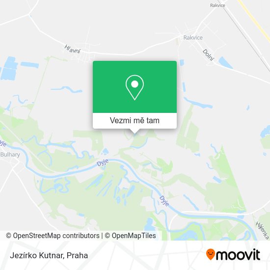 Jezírko Kutnar mapa