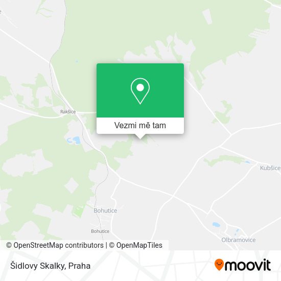Šidlovy Skalky mapa
