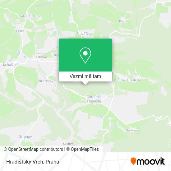 Hradištský Vrch mapa