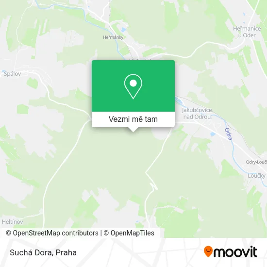 Suchá Dora mapa