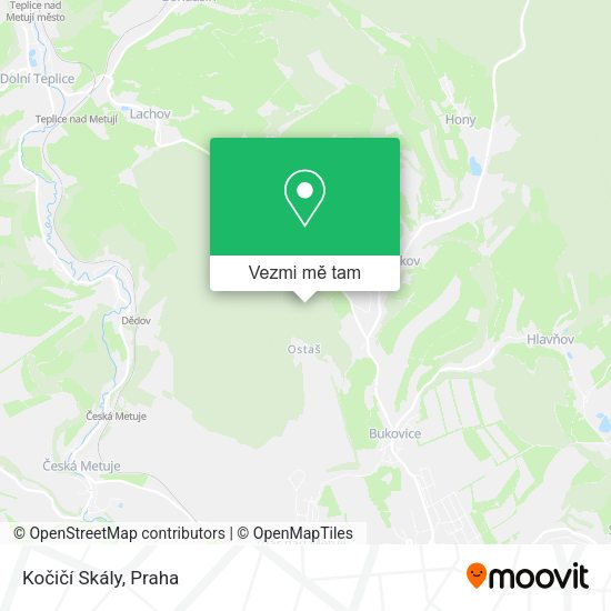Kočičí Skály mapa