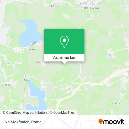 Na Mokřinách mapa