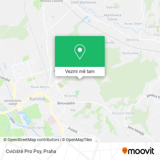 Cvičiště Pro Psy mapa