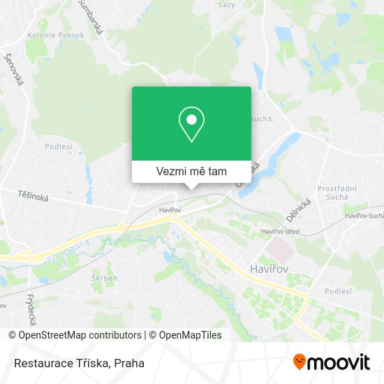 Restaurace Tříska mapa