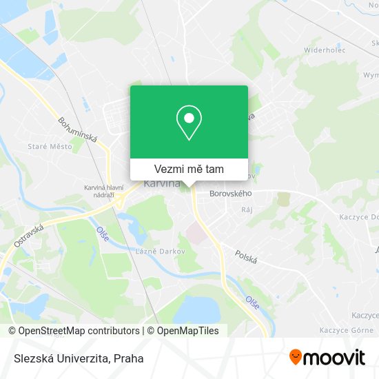 Slezská Univerzita mapa