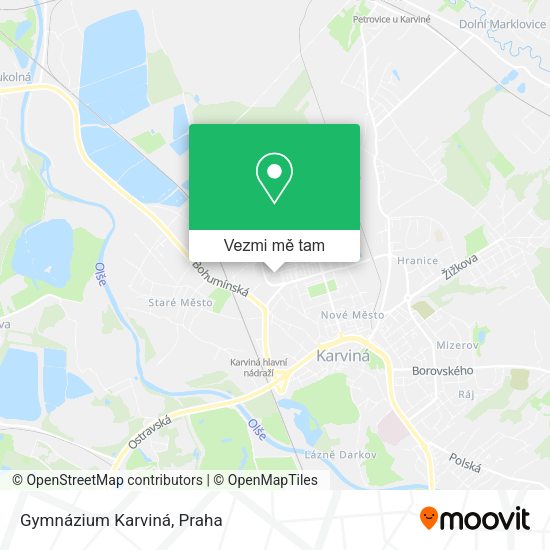 Gymnázium Karviná mapa