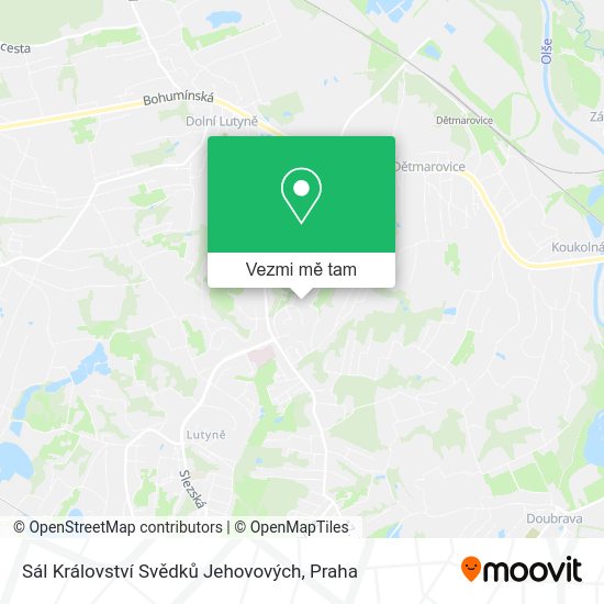 Sál Království Svědků Jehovových mapa