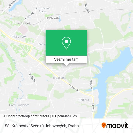 Sál Království Svědků Jehovových mapa