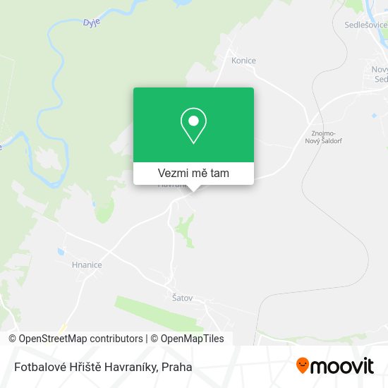 Fotbalové Hřiště Havraníky mapa