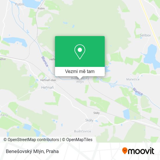 Benešovský Mlýn mapa
