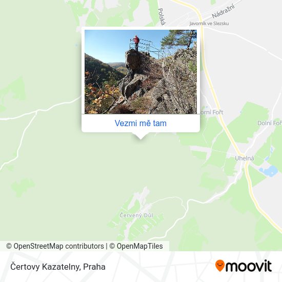 Čertovy Kazatelny mapa