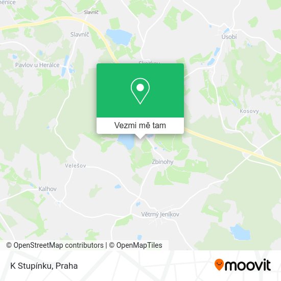 K Stupínku mapa
