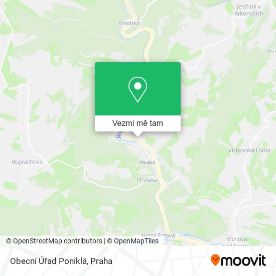 Obecní Úřad Poniklá mapa