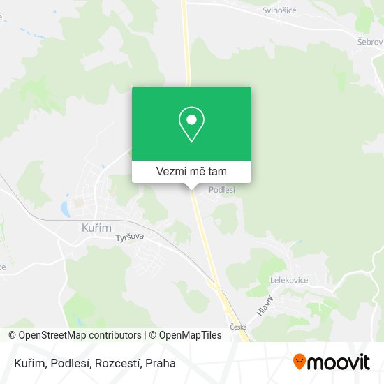 Kuřim, Podlesí, Rozcestí mapa