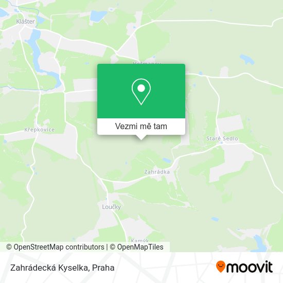 Zahrádecká Kyselka mapa