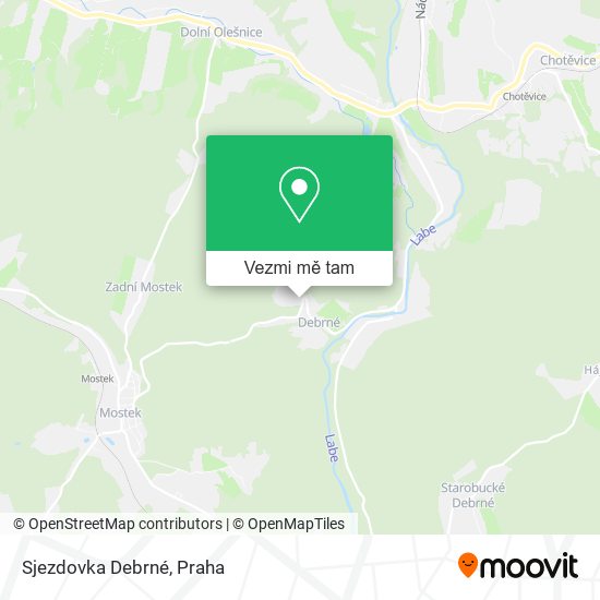 Sjezdovka Debrné mapa