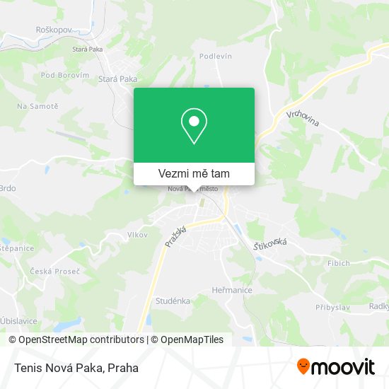 Tenis Nová Paka mapa