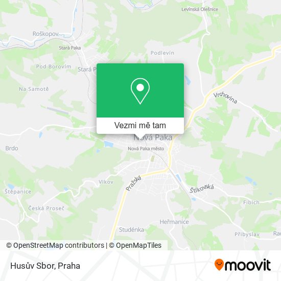 Husův Sbor mapa