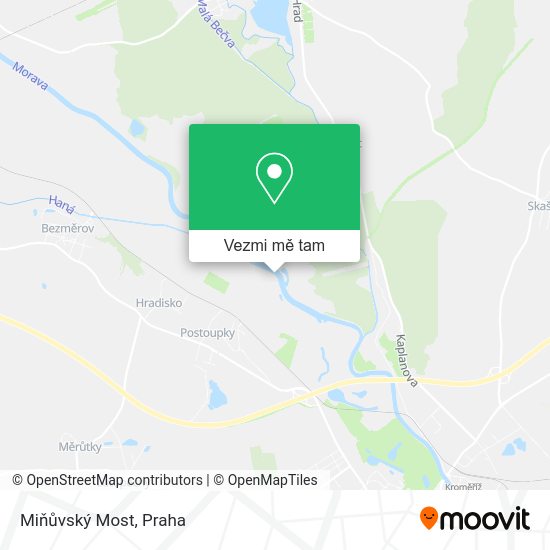 Miňůvský Most mapa