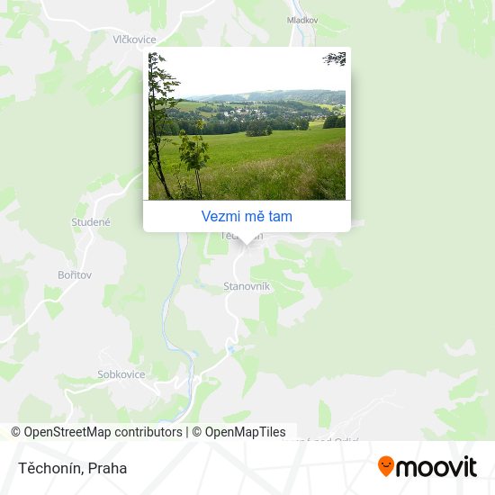 Těchonín mapa