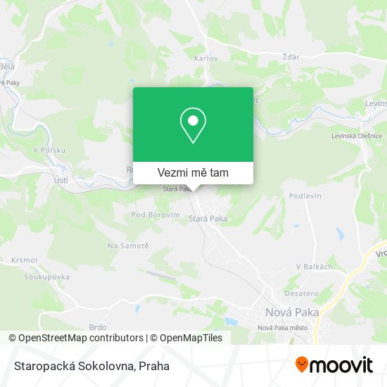 Staropacká Sokolovna mapa
