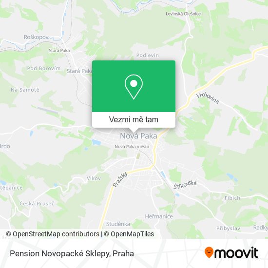 Pension Novopacké Sklepy mapa