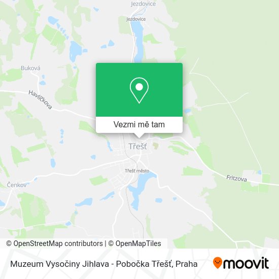 Muzeum Vysočiny Jihlava - Pobočka Třešť mapa