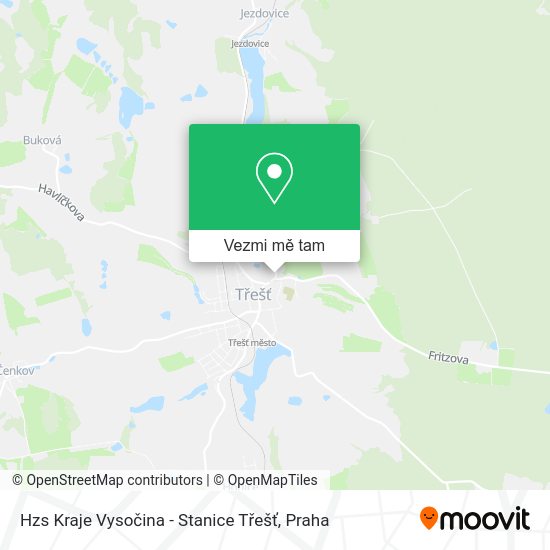Hzs Kraje Vysočina - Stanice Třešť mapa
