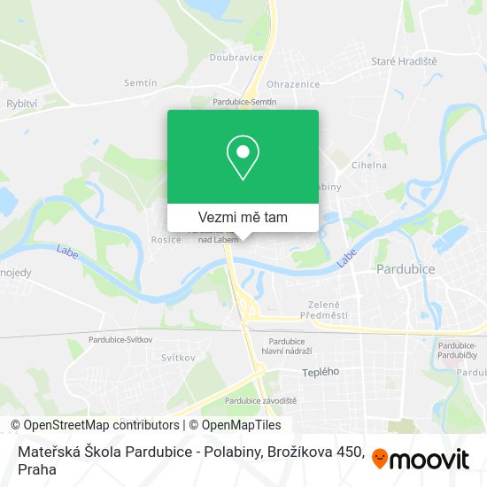 Mateřská Škola Pardubice - Polabiny, Brožíkova 450 mapa