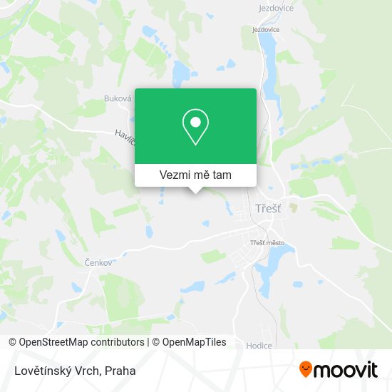 Lovětínský Vrch mapa