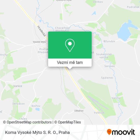 Koma Vysoké Mýto S. R. O. mapa