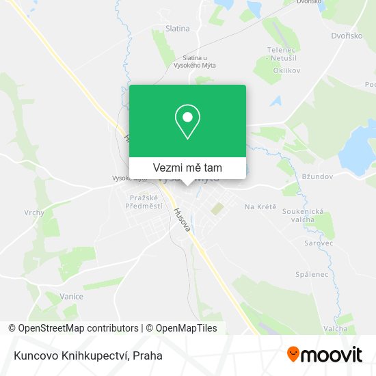 Kuncovo Knihkupectví mapa