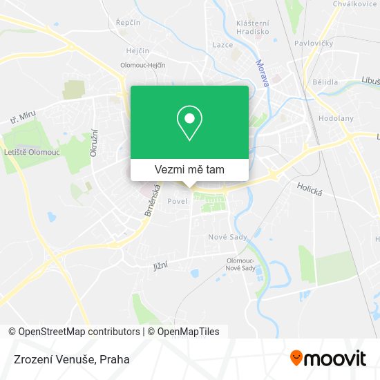 Zrození Venuše mapa