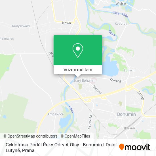 Cyklotrasa Podél Řeky Odry A Olsy - Bohumin I Dolní Lutyně mapa