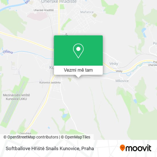 Softballove Hřiště Snails Kunovice mapa
