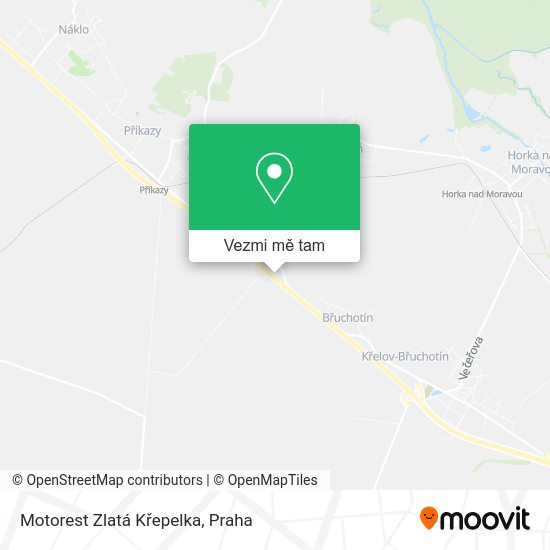 Motorest Zlatá Křepelka mapa