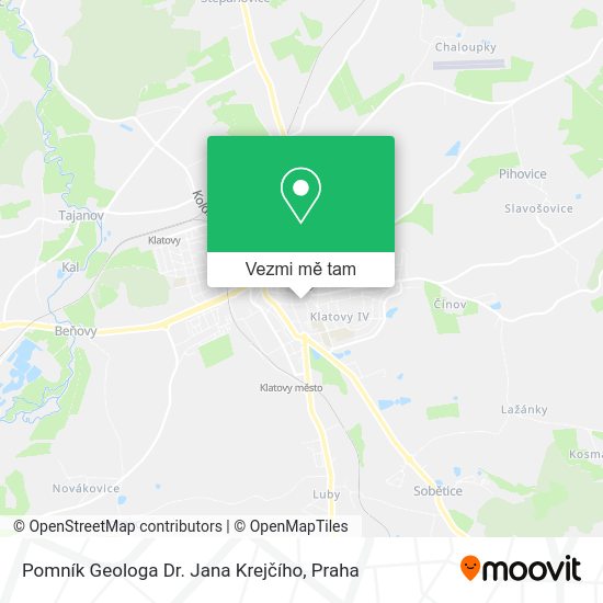 Pomník Geologa Dr. Jana Krejčího mapa