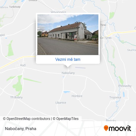 Nabočany mapa