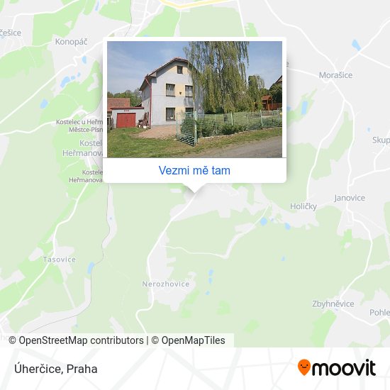 Úherčice mapa