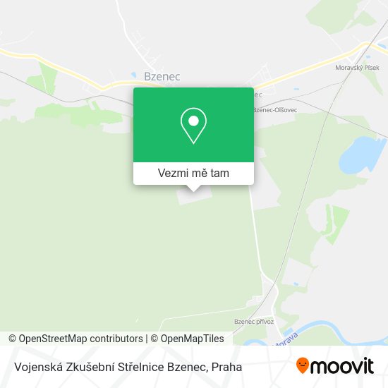 Vojenská Zkušební Střelnice Bzenec mapa