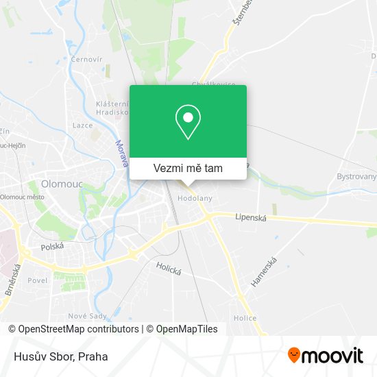 Husův Sbor mapa