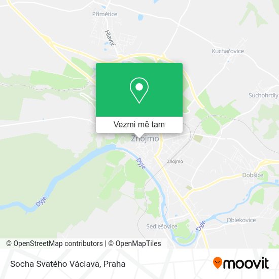 Socha Svatého Václava mapa