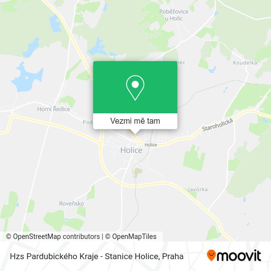 Hzs Pardubického Kraje - Stanice Holice mapa