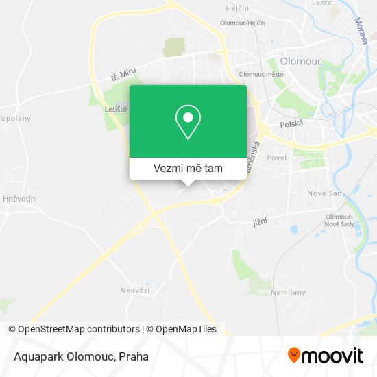 Aquapark Olomouc mapa