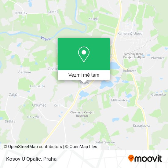 Kosov U Opalic mapa